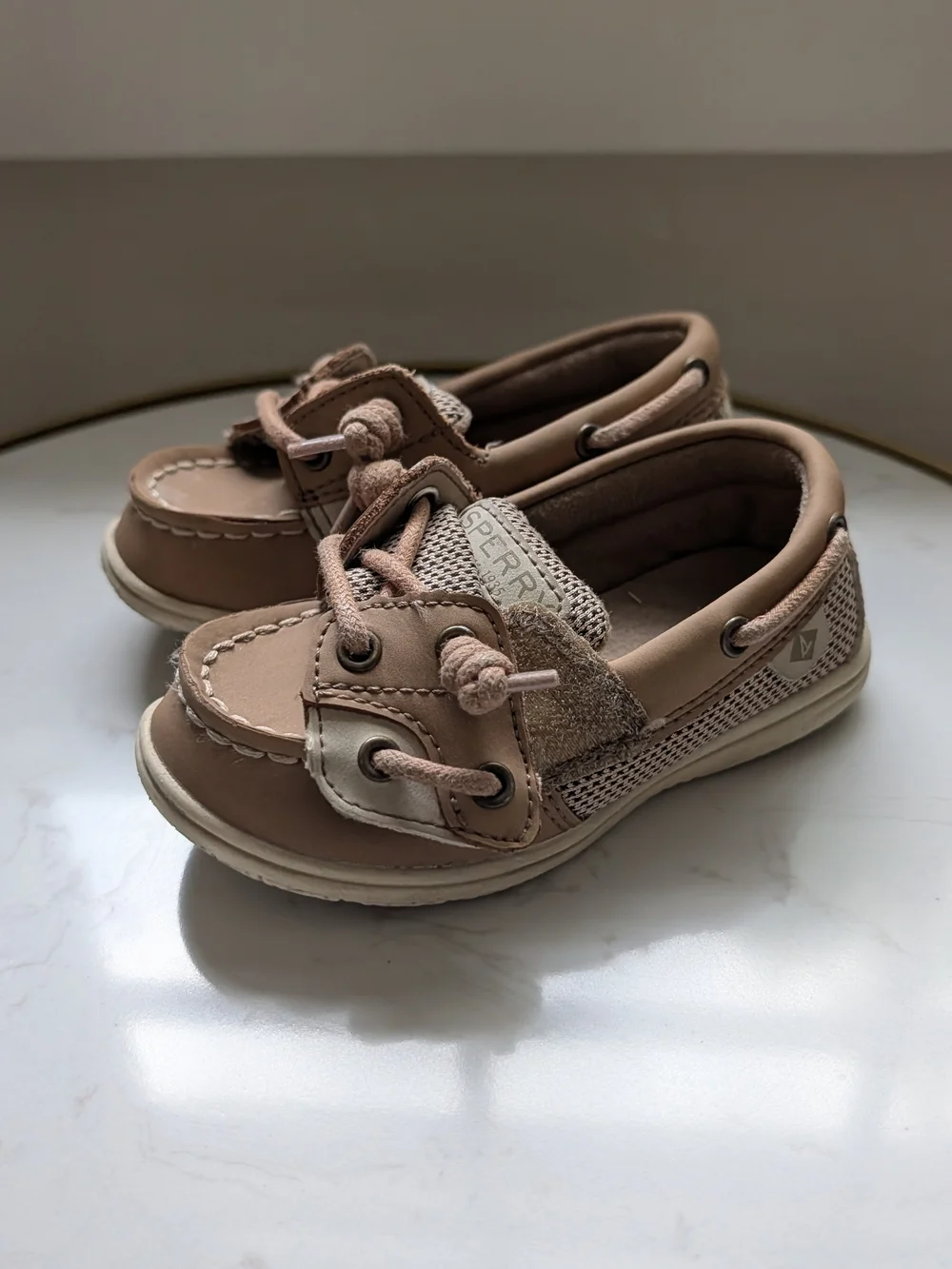 Sperry Kids Moccasin Boat Shoes in Light Brown